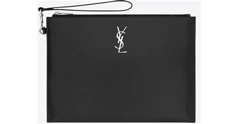 Saint Laurent zipped tablet holder in black 